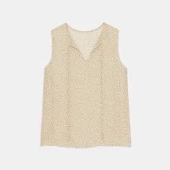 Theory Sleeveless Tie Neck Top In Silk Chiffon-Women Tops