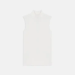 Theory Sleeveless Turtleneck Sweater In Ribbed Viscose-Women T-Shirts