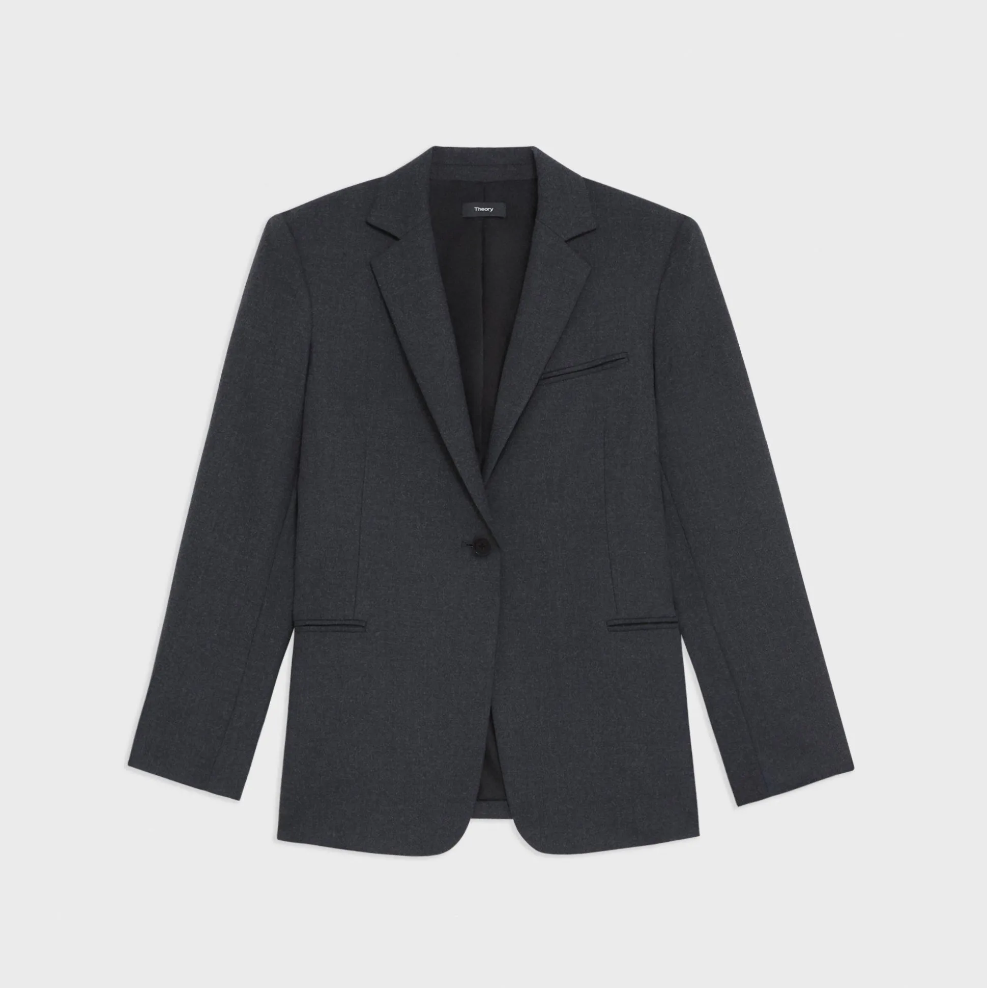 Theory Slim Blazer In Sleek Flannel-Women Suits|Blazers + Jackets