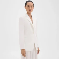 Theory Slim Blazer In Sleek Flannel-Women Suits|Blazers + Jackets