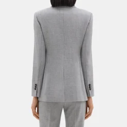 Theory Slim Blazer In Sleek Flannel-Women Suits|Blazers + Jackets