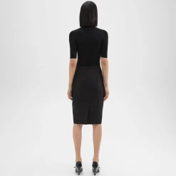 Theory Slim Pencil Skirt In Good Wool-Women Suits|Skirts