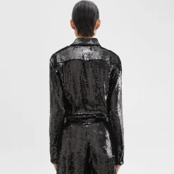 Theory Slim Shirt In Recycled Sequins-Women Tops