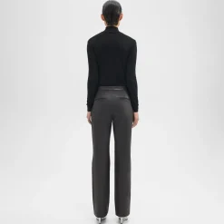 Theory Slim-Straight Pant In Leather-Women Pants