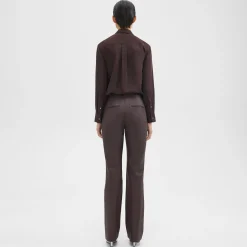 Theory Slim-Straight Pant In Leather-Women Pants