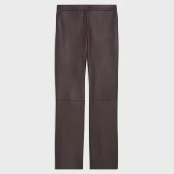 Theory Slim-Straight Pant In Leather-Women Pants