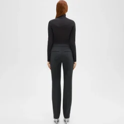 Theory Slim-Straight Pant In Melange Sleek Flannel-Women Suits|Pants