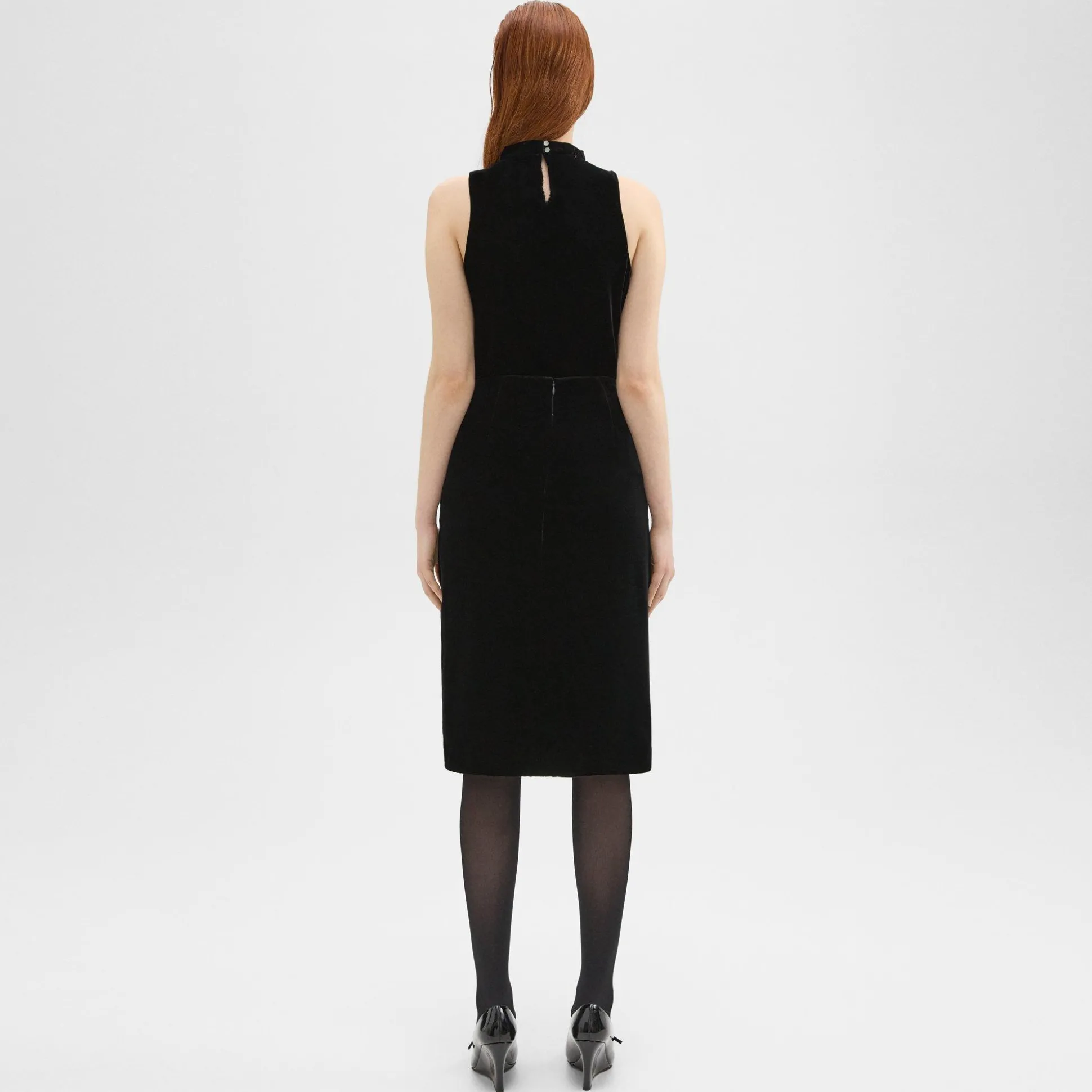Theory Slit Pencil Skirt In Stretch Velvet-Women Skirts