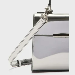 Theory Small Top Handle Bag In Metallic Leather-Women Bags