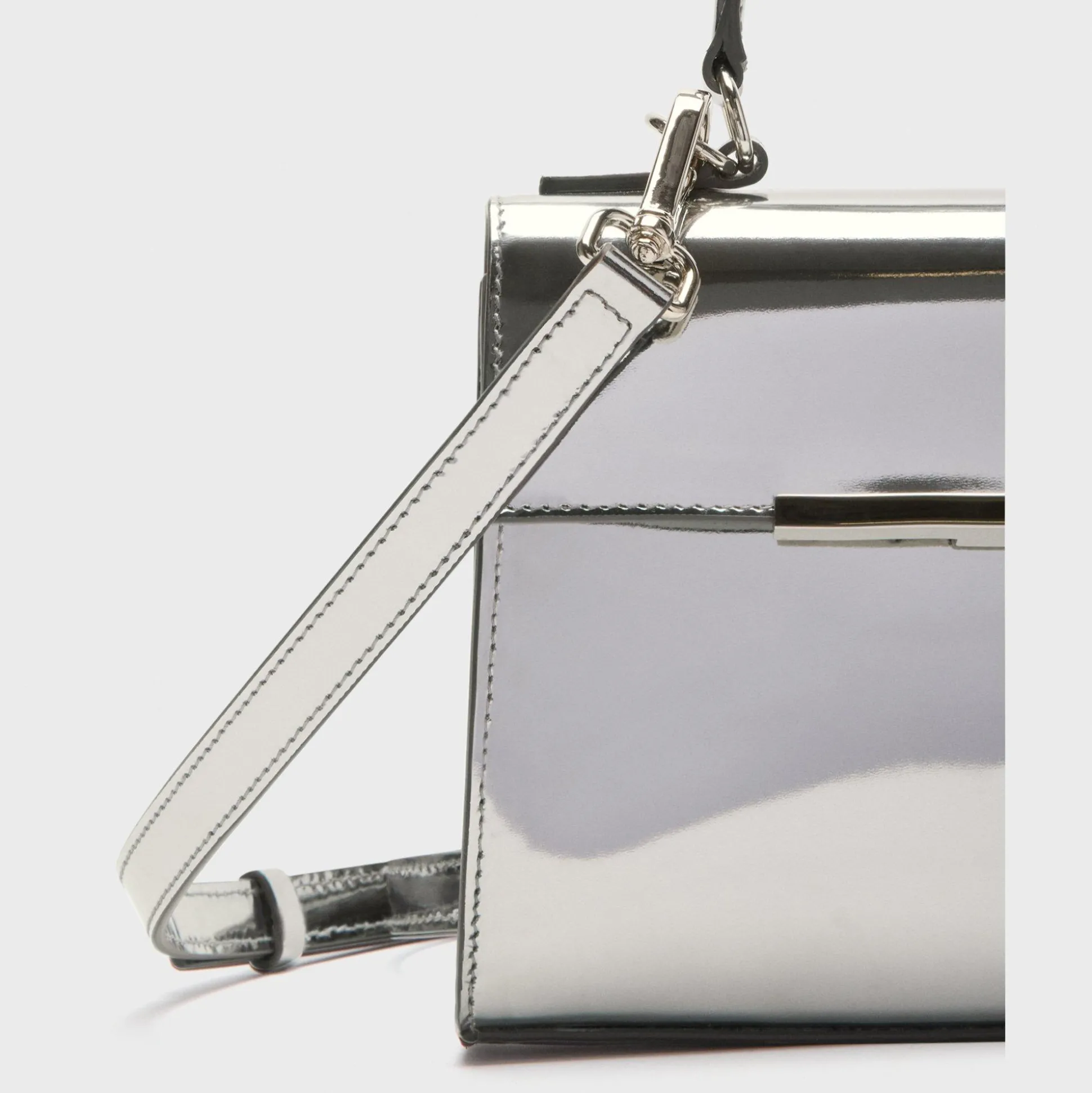 Theory Small Top Handle Bag In Metallic Leather-Women Bags