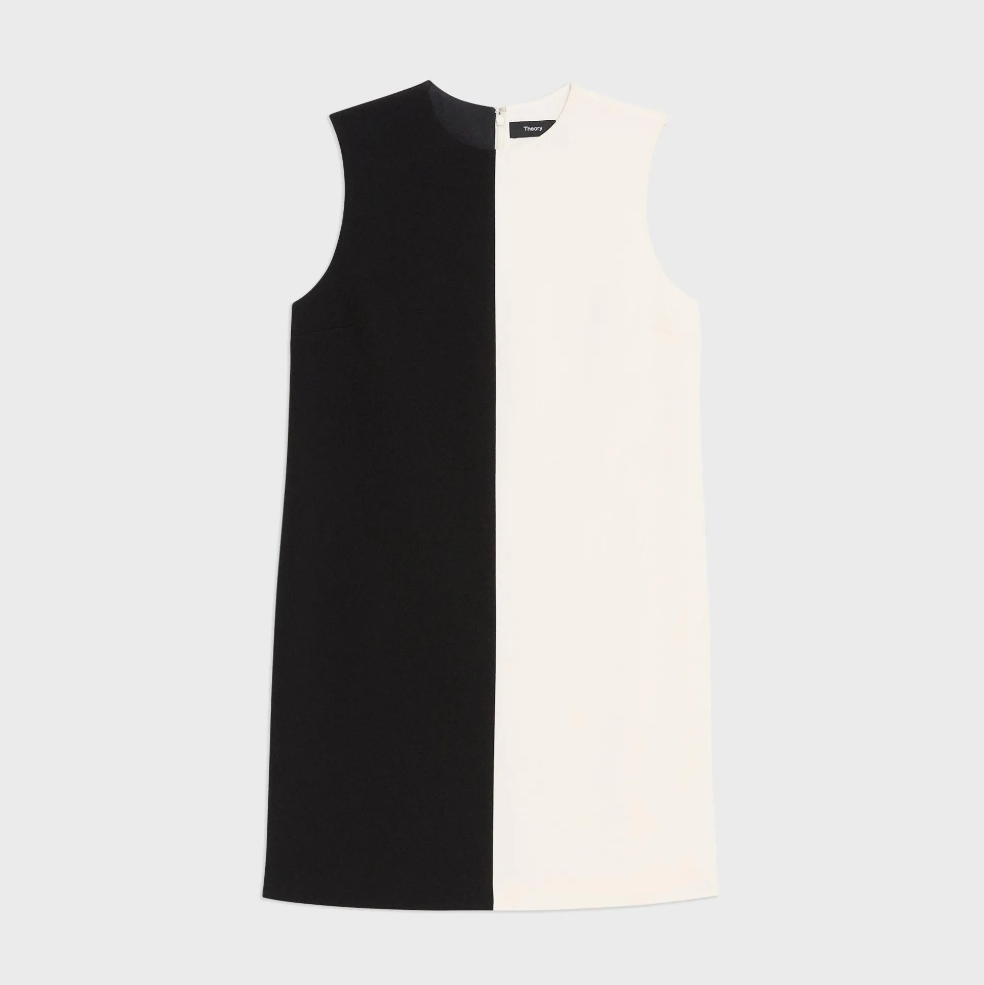Theory Split Sleeveless Shift Dress In Admiral Crepe-Women Dresses
