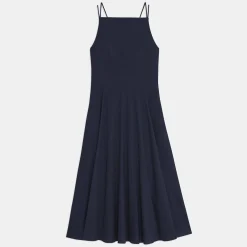 Theory Square Neck Dress In Good Linen-Women Dresses