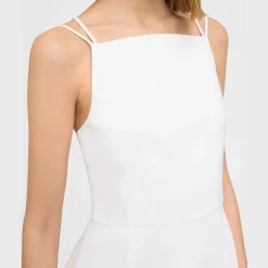 Theory Square Neck Dress In Good Linen-Women Dresses