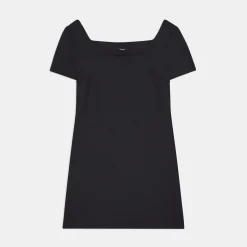 Theory Square Neck Mini Dress In Cotton-Blend-Women Dresses