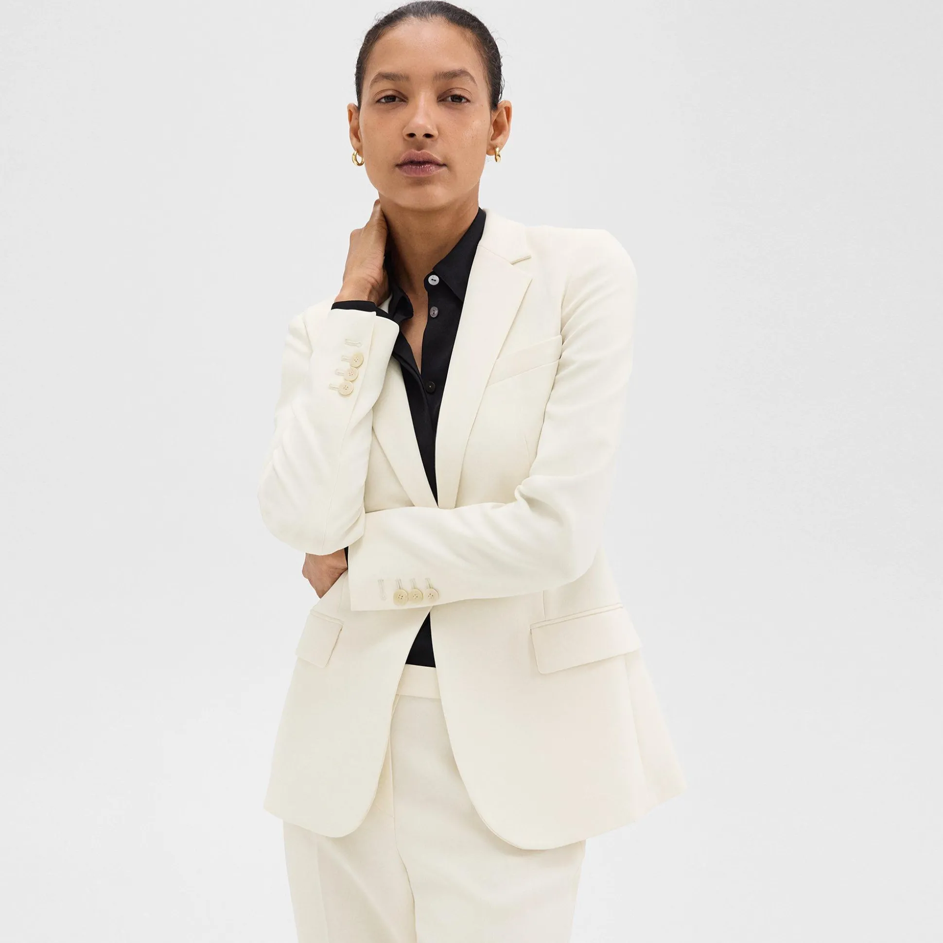 Theory Staple Blazer In Admiral Crepe-Women Suits|Blazers + Jackets