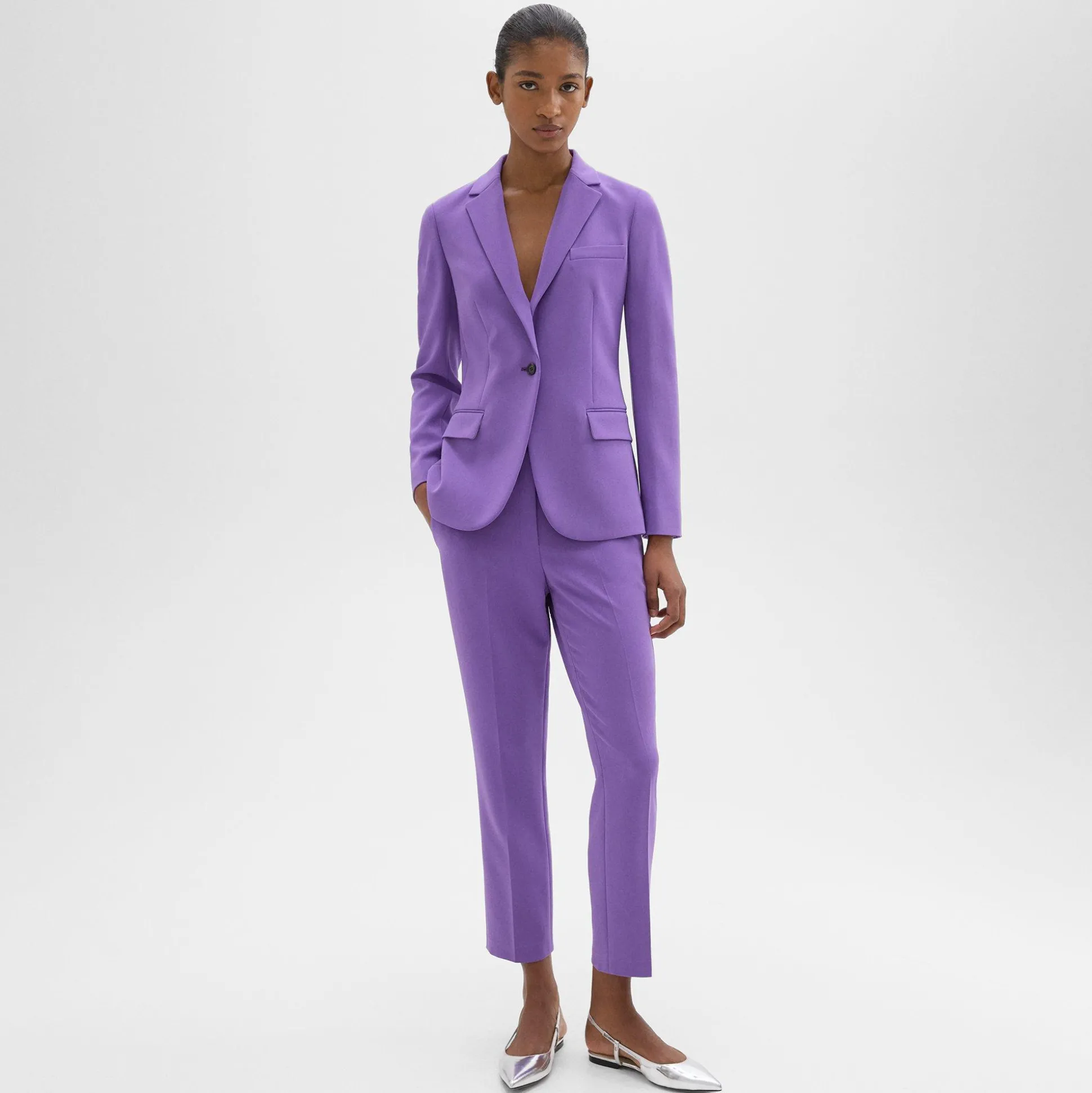 Theory Staple Blazer In Admiral Crepe-Women Suits|Blazers + Jackets