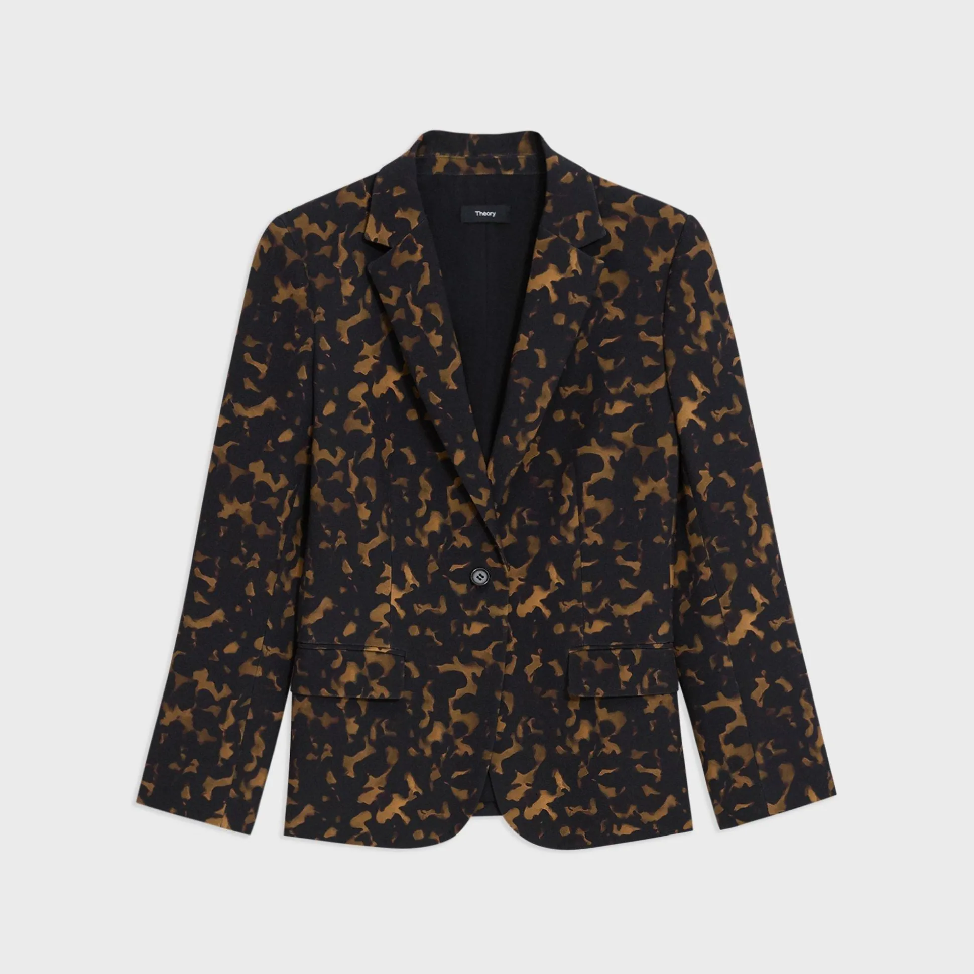 Theory Staple Blazer In Tortoiseshell Printed Crepe-Women Suits|Blazers + Jackets