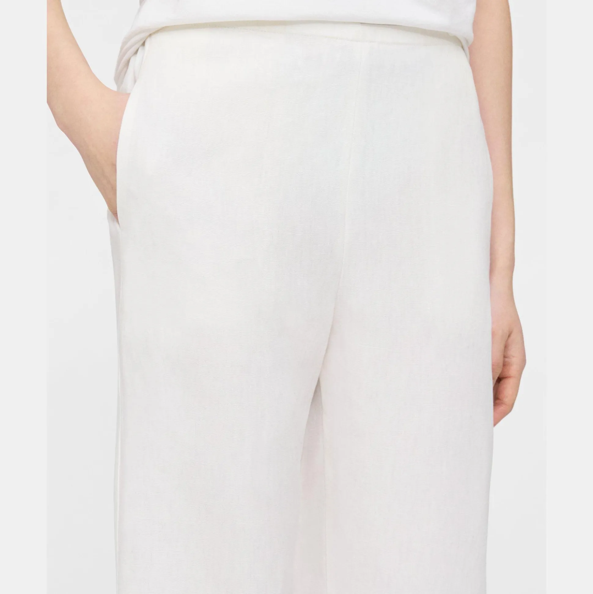Theory Straight Pull-On Pant In Galena Linen-Women Pants