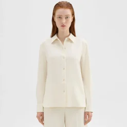 Theory Straight Shirt In Admiral Crepe-Women Tops