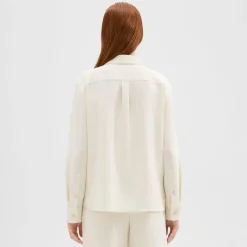 Theory Straight Shirt In Admiral Crepe-Women Tops