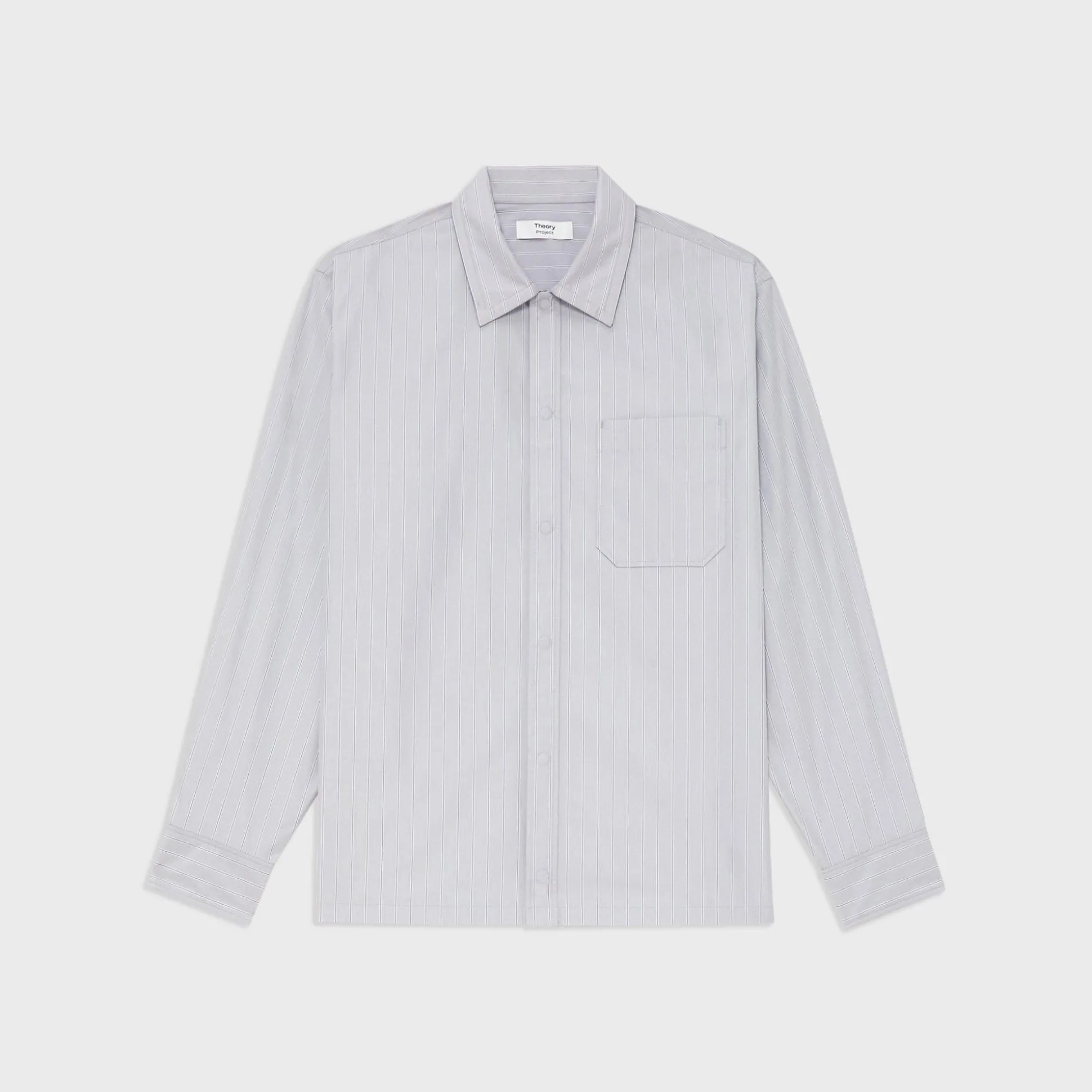 Theory Striped Cotton-Blend Shirt Jacket-Men Shirts
