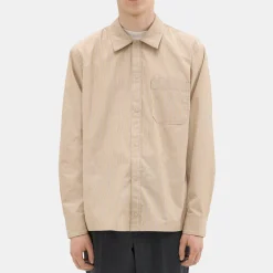 Theory Striped Cotton-Blend Shirt Jacket-Men Shirts
