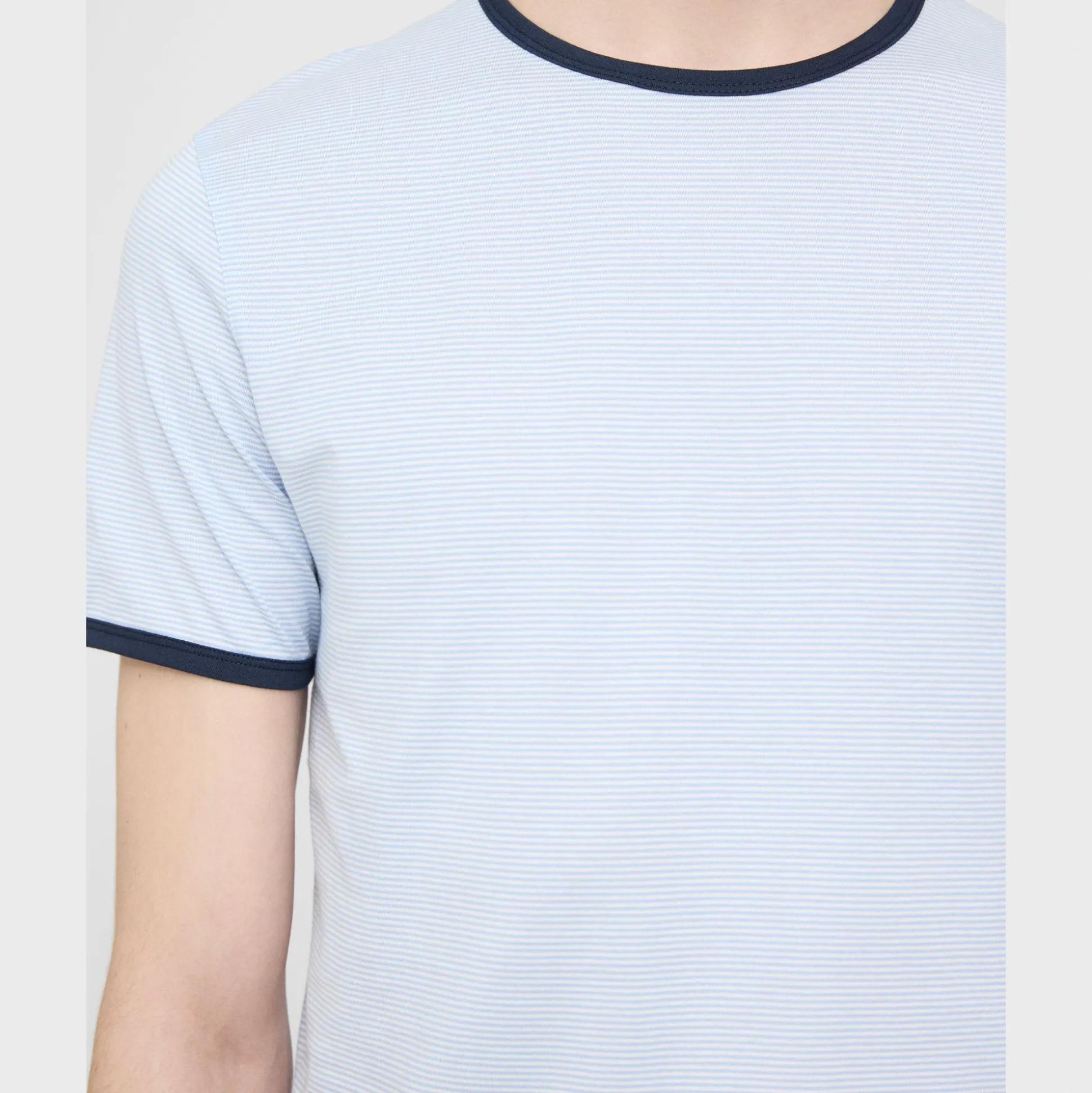 Theory Striped Ringer Tee In Cotton-Men T-shirts + Polos