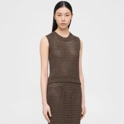 Theory Sweater Vest In Pima Cotton-Women Sweaters + Cardigans