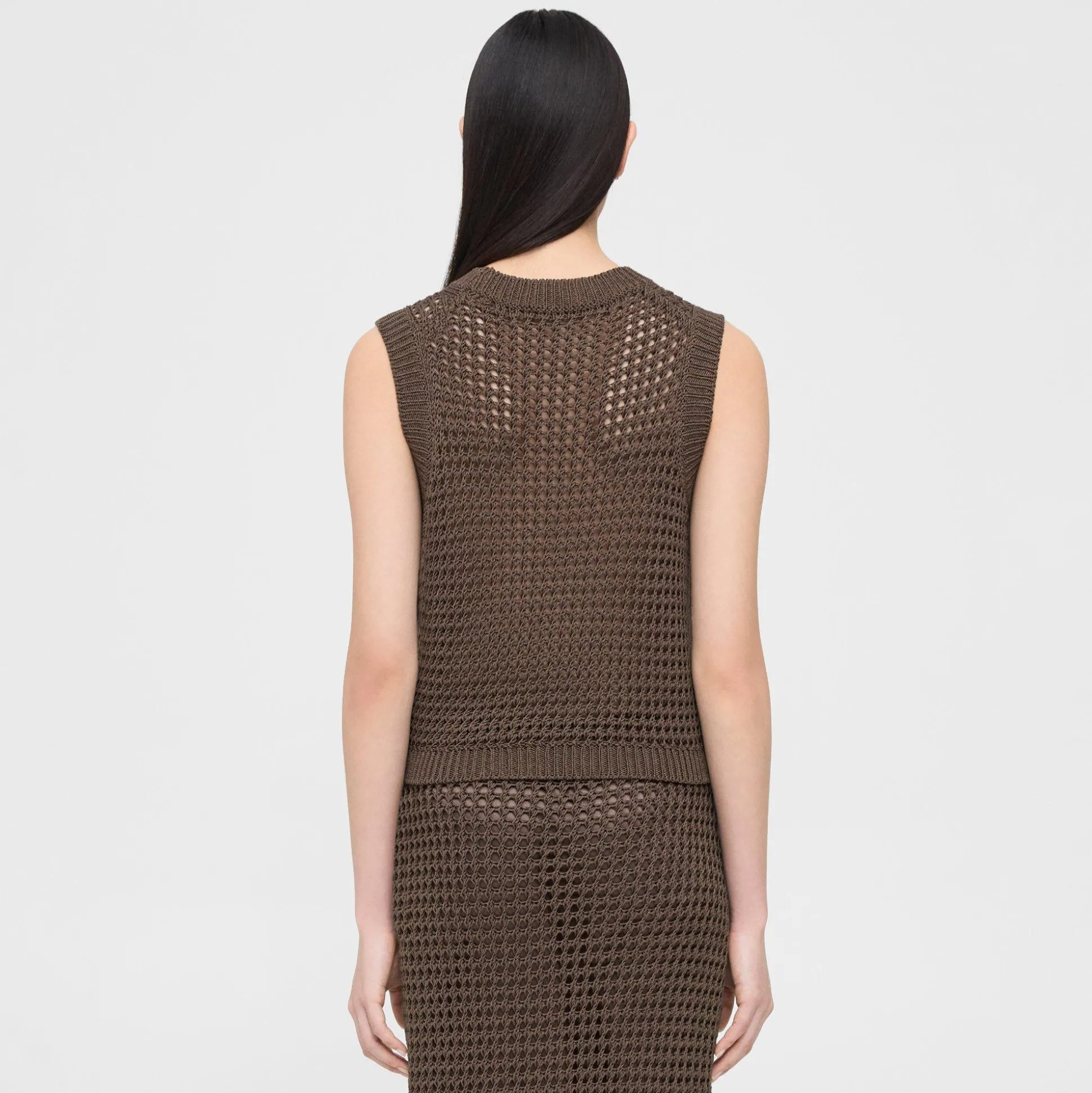 Theory Sweater Vest In Pima Cotton-Women Sweaters + Cardigans