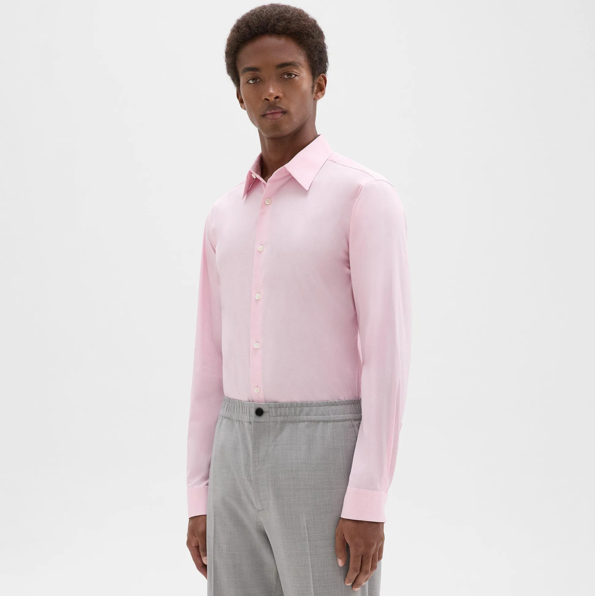 Theory Sylvain Shirt In Good Cotton-Men Shirts