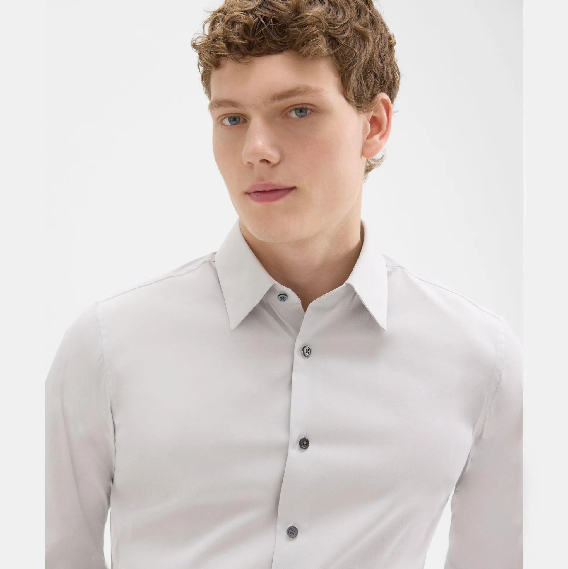 Theory Sylvain Shirt In Good Cotton-Men Shirts