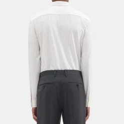 Theory Sylvain Shirt In Striped Structure Knit-Men Shirts