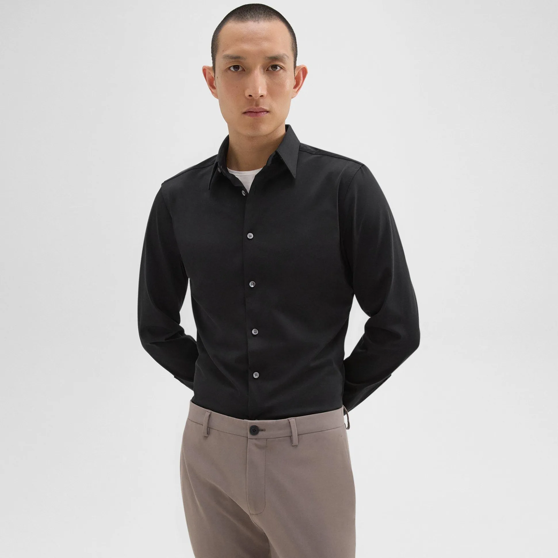 Theory Sylvain Shirt In Structure Knit-Men Shirts