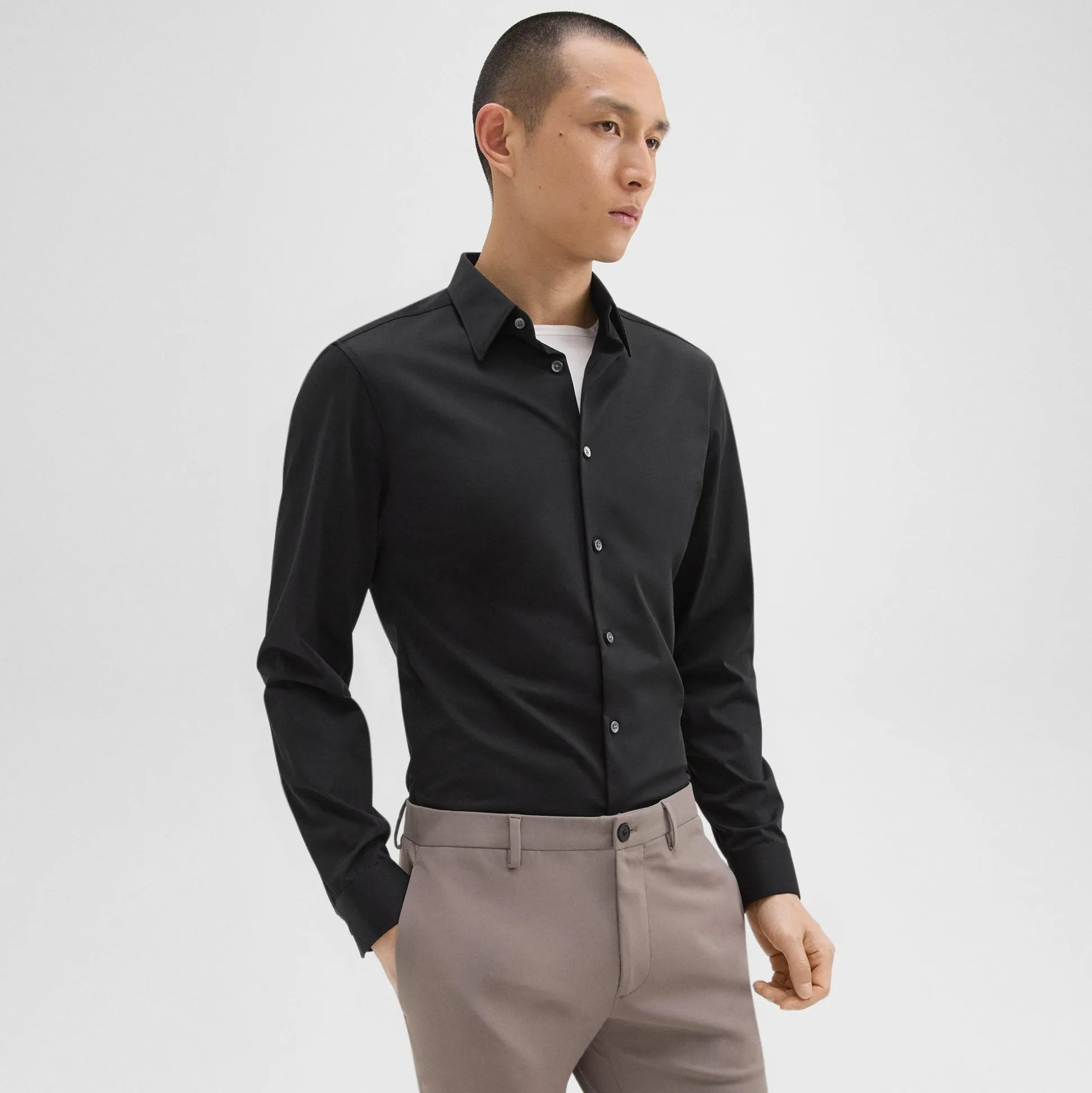 Theory Sylvain Shirt In Structure Knit-Men Shirts