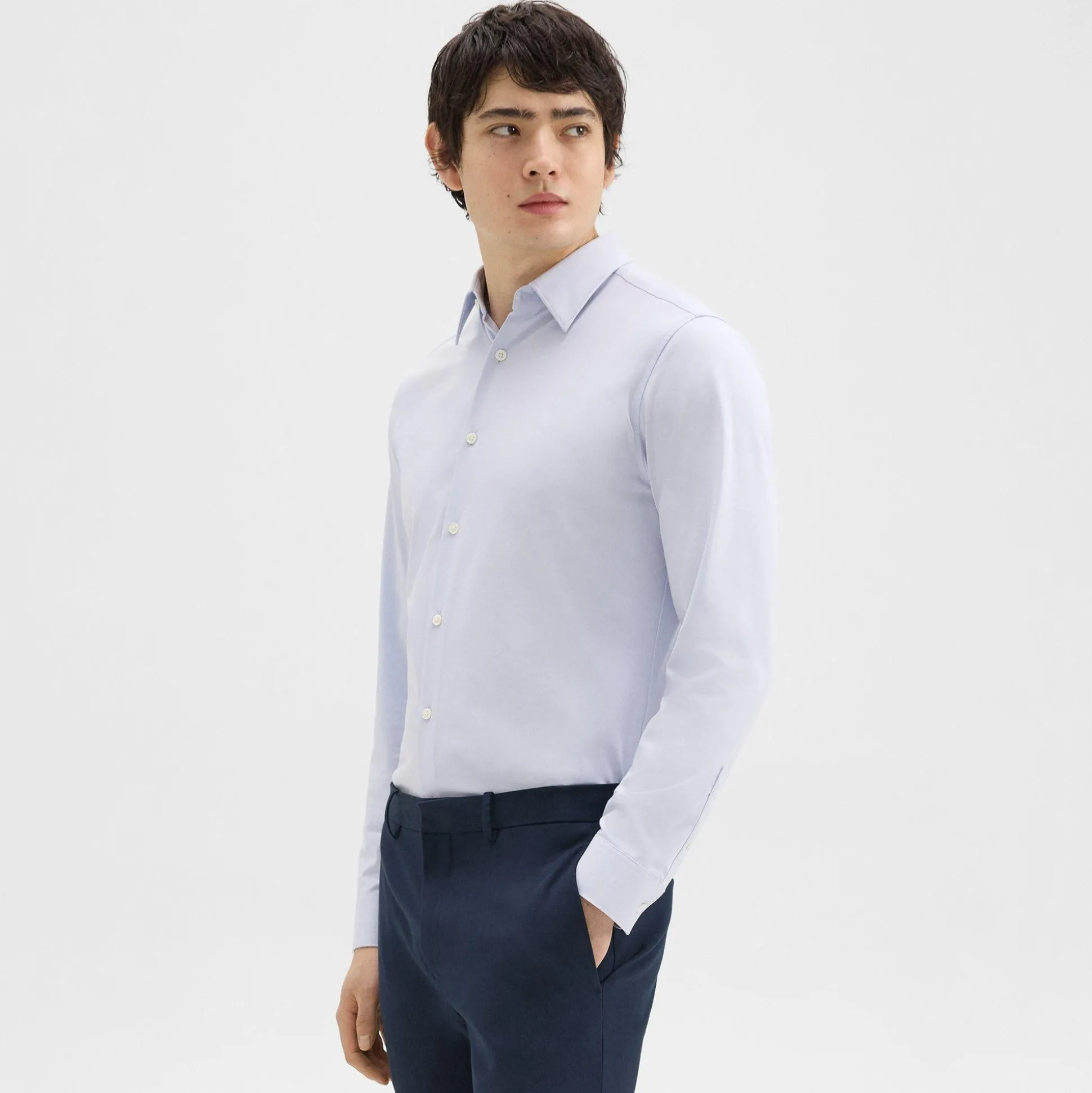 Theory Sylvain Shirt In Structure Knit-Men Shirts