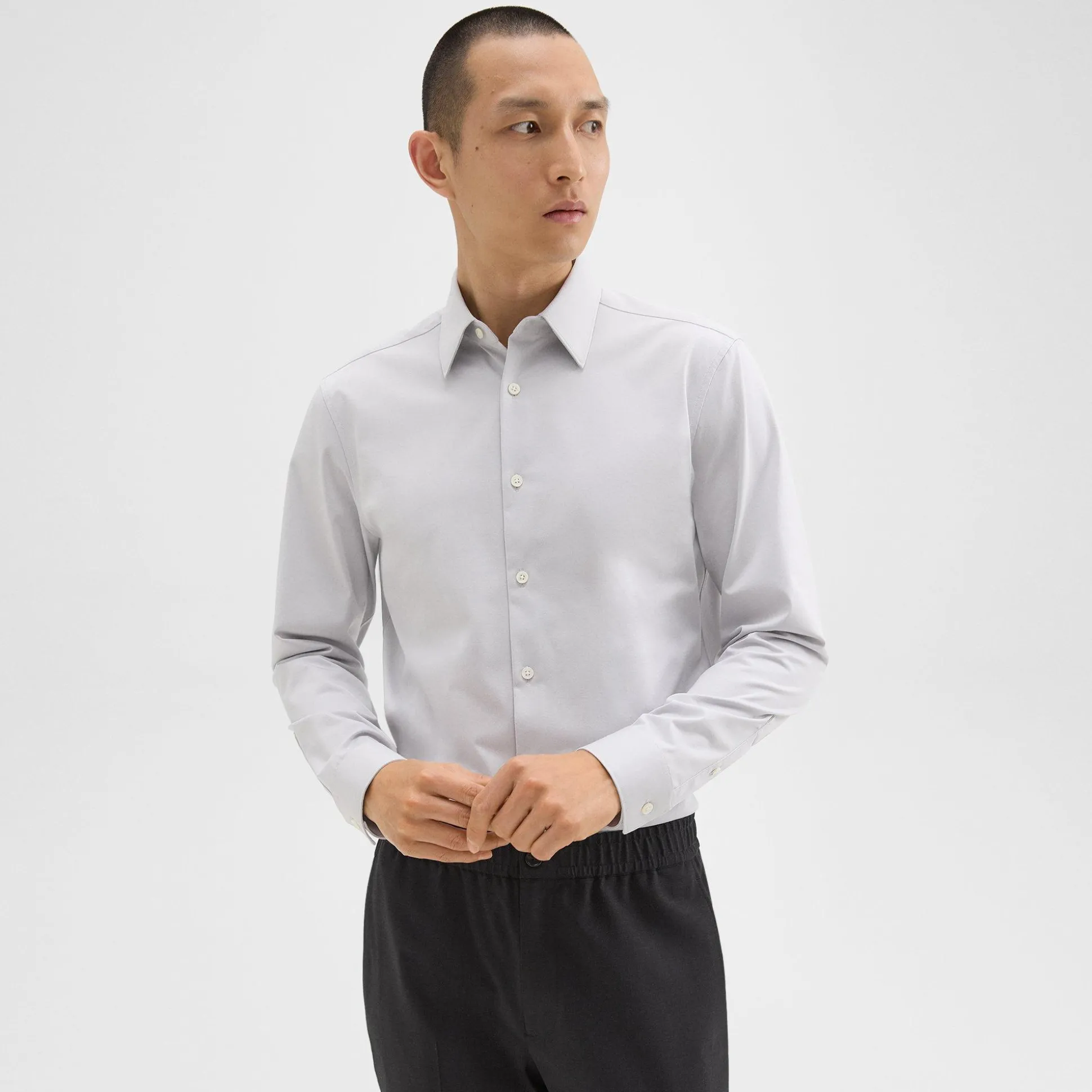 Theory Sylvain Shirt In Structure Knit-Men Shirts
