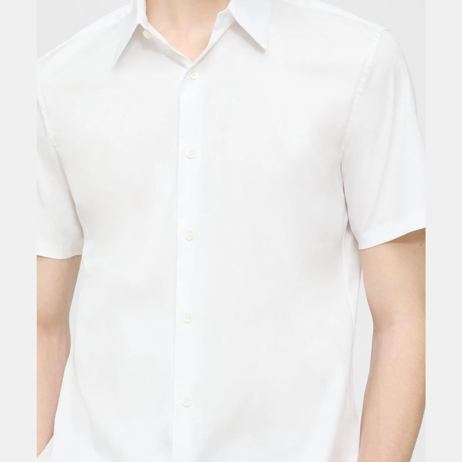 Theory Sylvain Short-Sleeve Shirt In Good Cotton-Men Shirts
