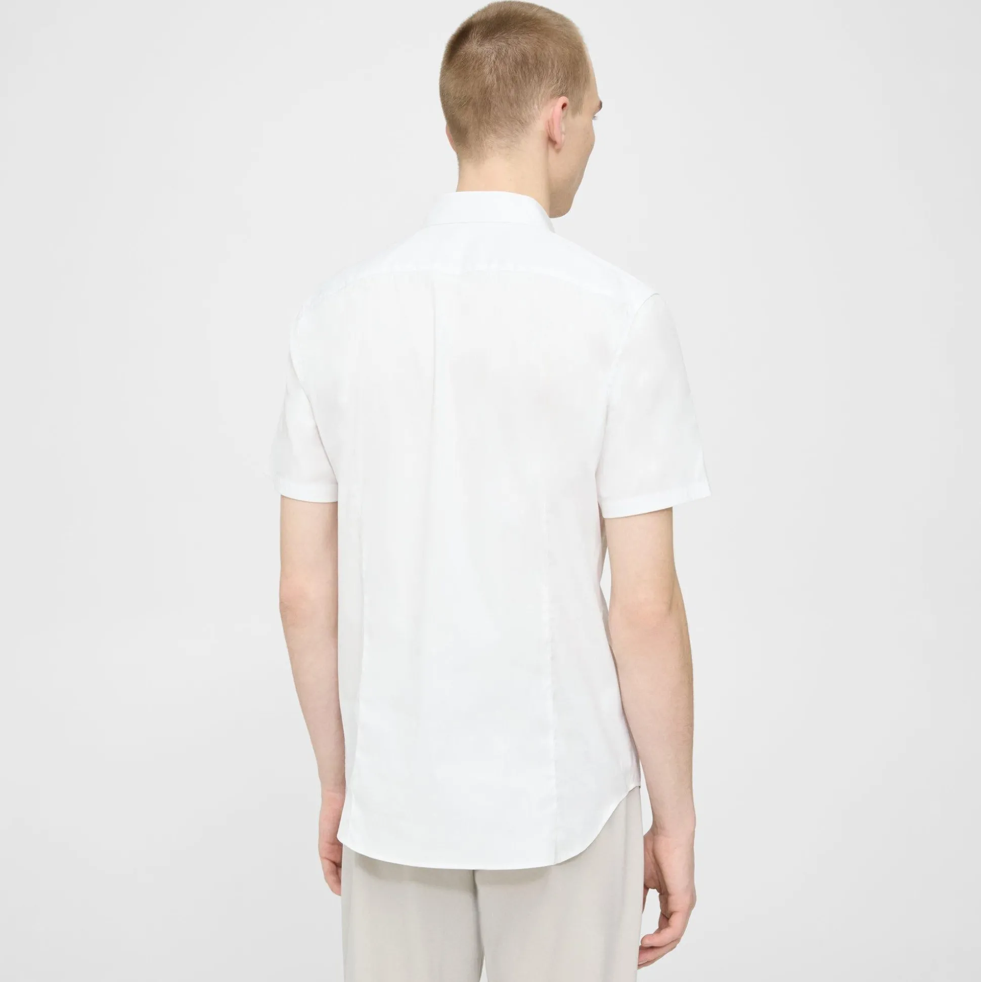 Theory Sylvain Short-Sleeve Shirt In Good Cotton-Men Shirts
