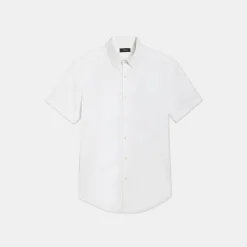 Theory Sylvain Short-Sleeve Shirt In Good Cotton-Men Shirts