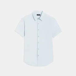 Theory Sylvain Short-Sleeve Shirt In Good Cotton-Men Shirts