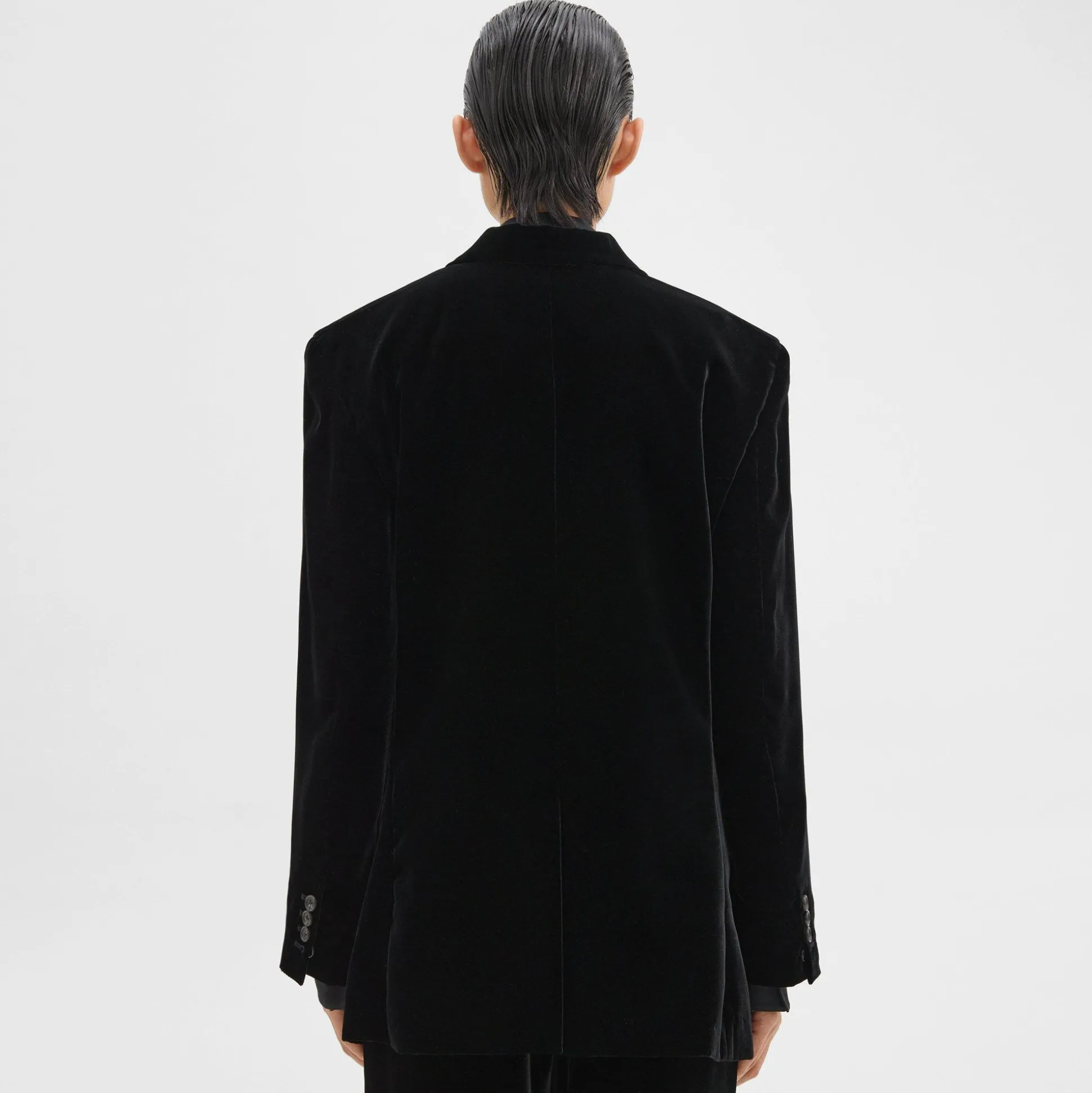 Theory Tailored Blazer In Stretch Velvet-Women Suits|Blazers + Jackets