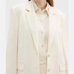 Theory Tailored Slim Blazer In Admiral Crepe-Women Blazers + Jackets