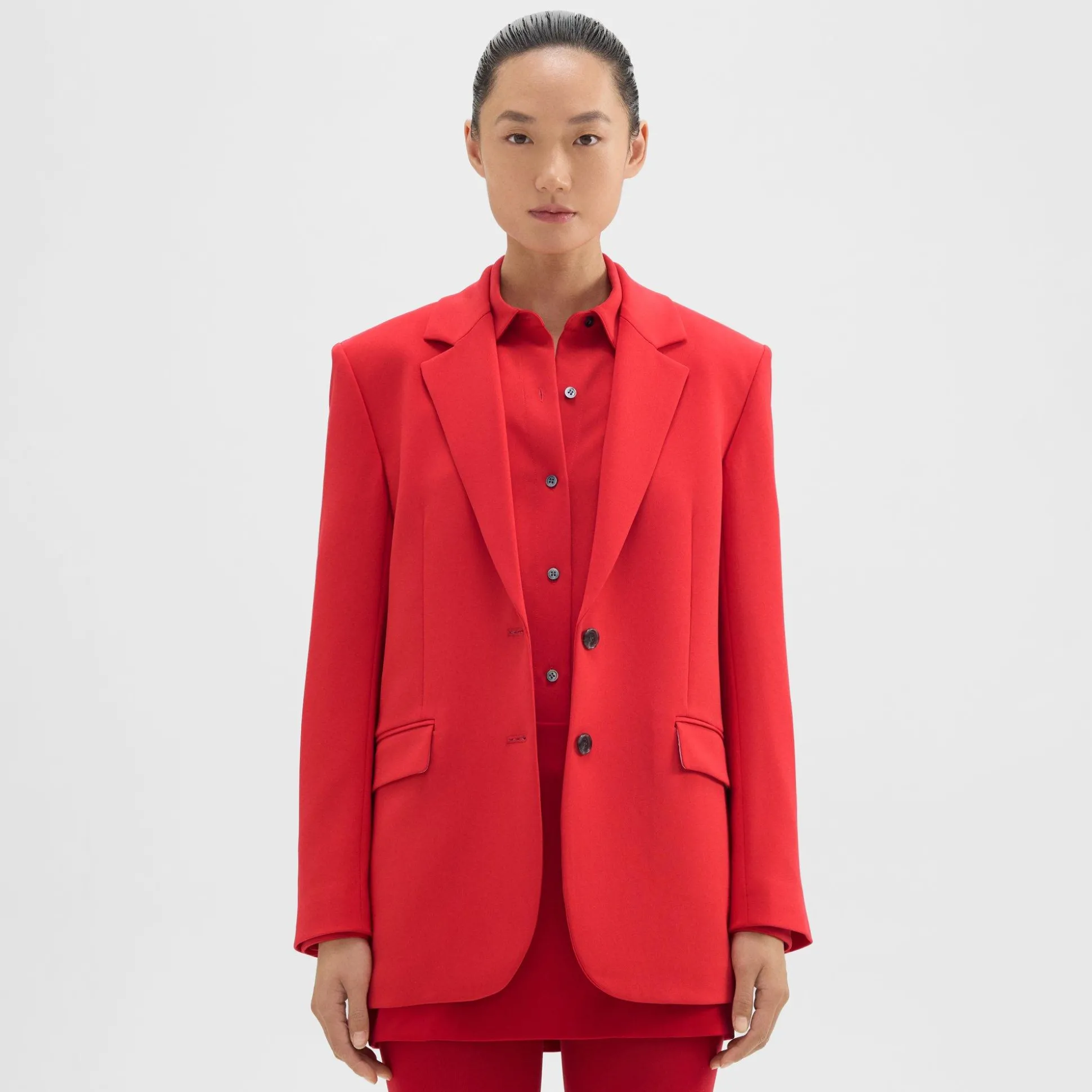 Theory Tailored Slim Blazer In Admiral Crepe-Women Suits|Blazers + Jackets