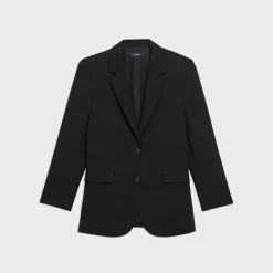 Theory Tailored Slim Blazer In Wool Canvas-Women Suits|Blazers + Jackets