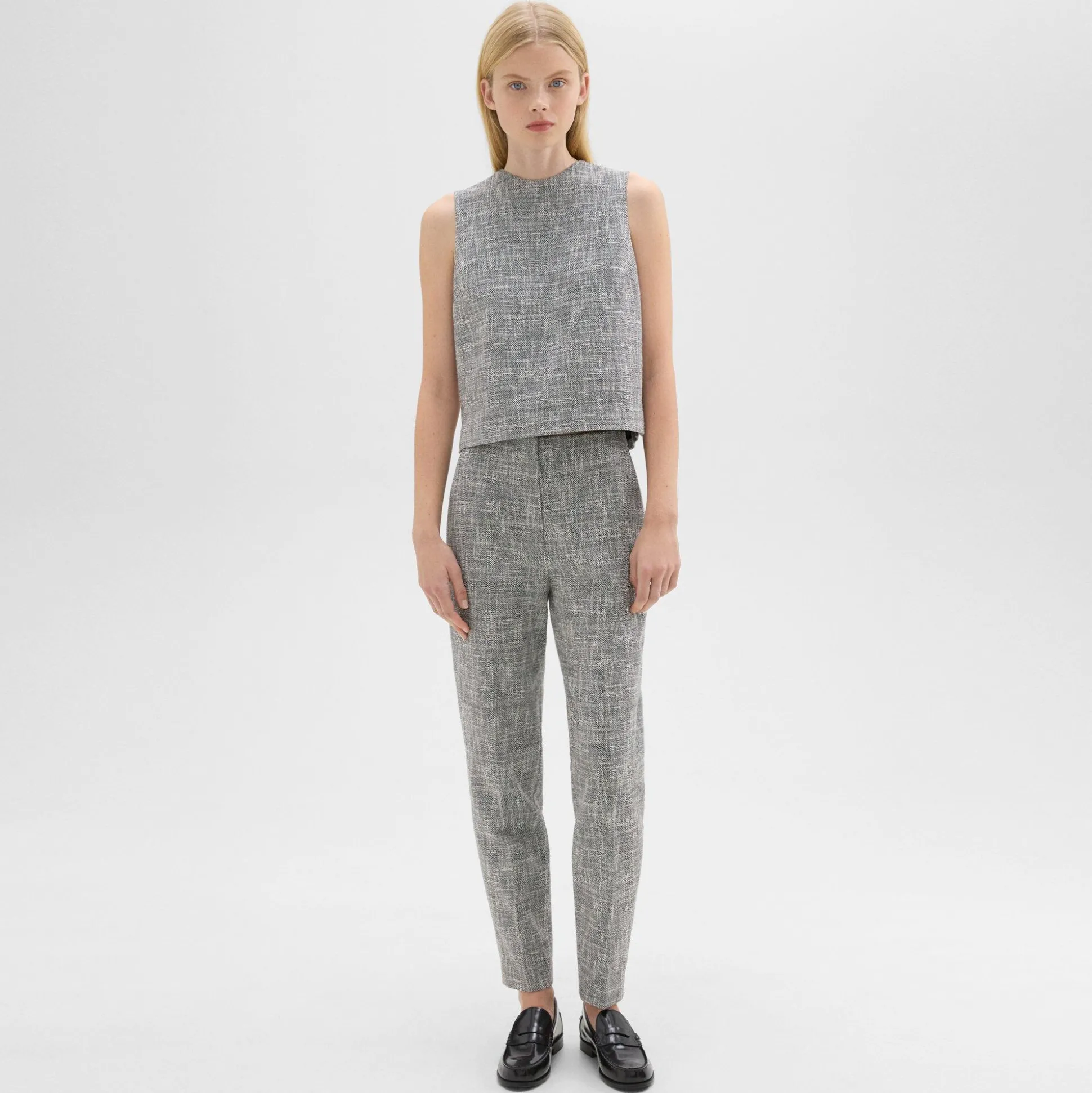 Theory Tapered Slim Pant In Canvas Tweed-Women Pants