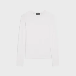 Theory Tiny Long-Sleeve Tee In Organic Cotton-Women T-Shirts