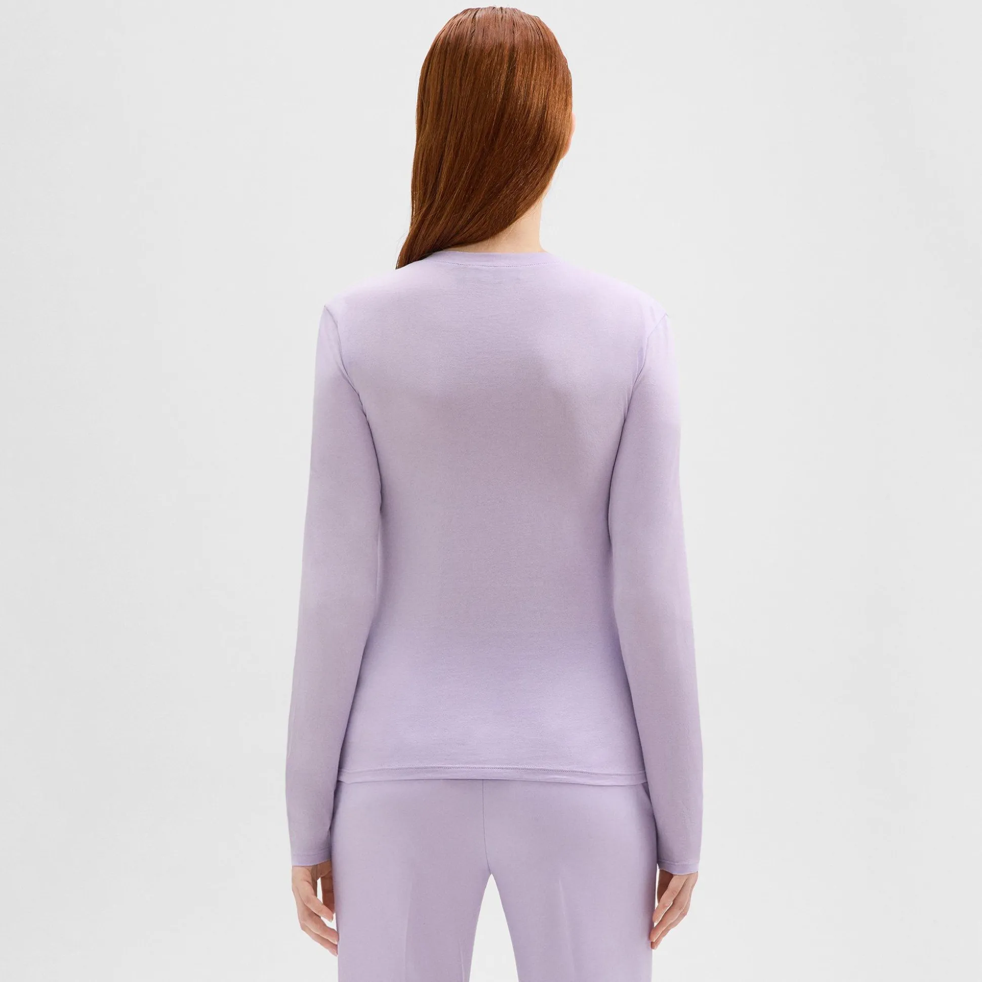 Theory Tiny Long-Sleeve Tee In Organic Cotton-Women T-Shirts