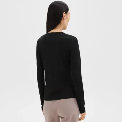 Theory Tiny Long-Sleeve Tee In Organic Cotton-Women T-Shirts