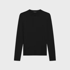 Theory Tiny Long-Sleeve Tee In Organic Cotton-Women T-Shirts