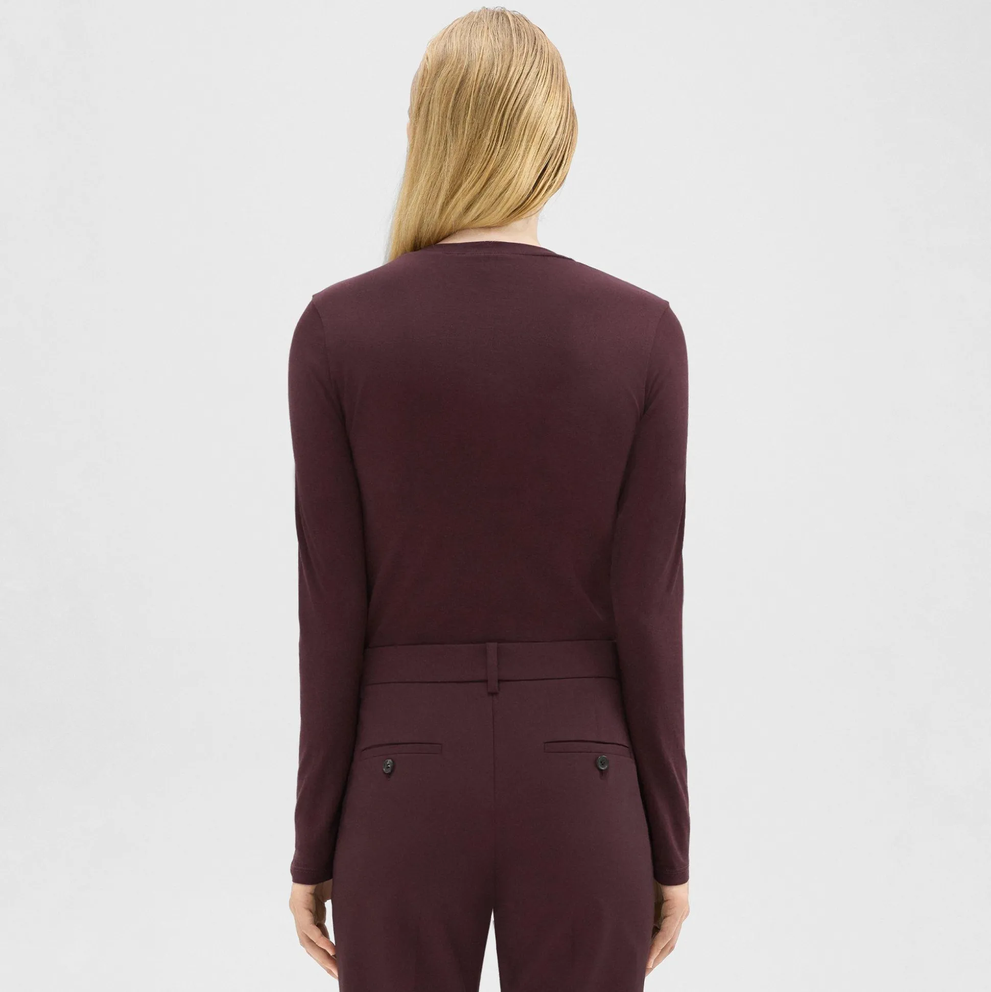 Theory Tiny Long-Sleeve Tee In Organic Cotton-Women T-Shirts